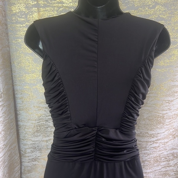 Fashion Nova Black Sexy Deep Neck Ruched Bodycone Dress Size S - Picture 12 of 16